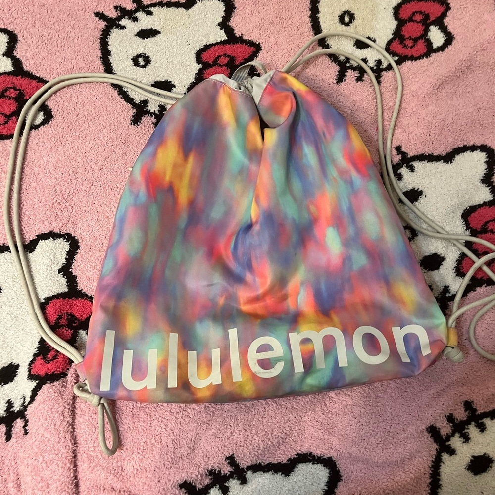 Lululemon Light Gray Drawstring Bag - image 1